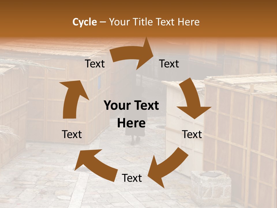 A Man Walking Through A Group Of Wooden Crates PowerPoint Template
