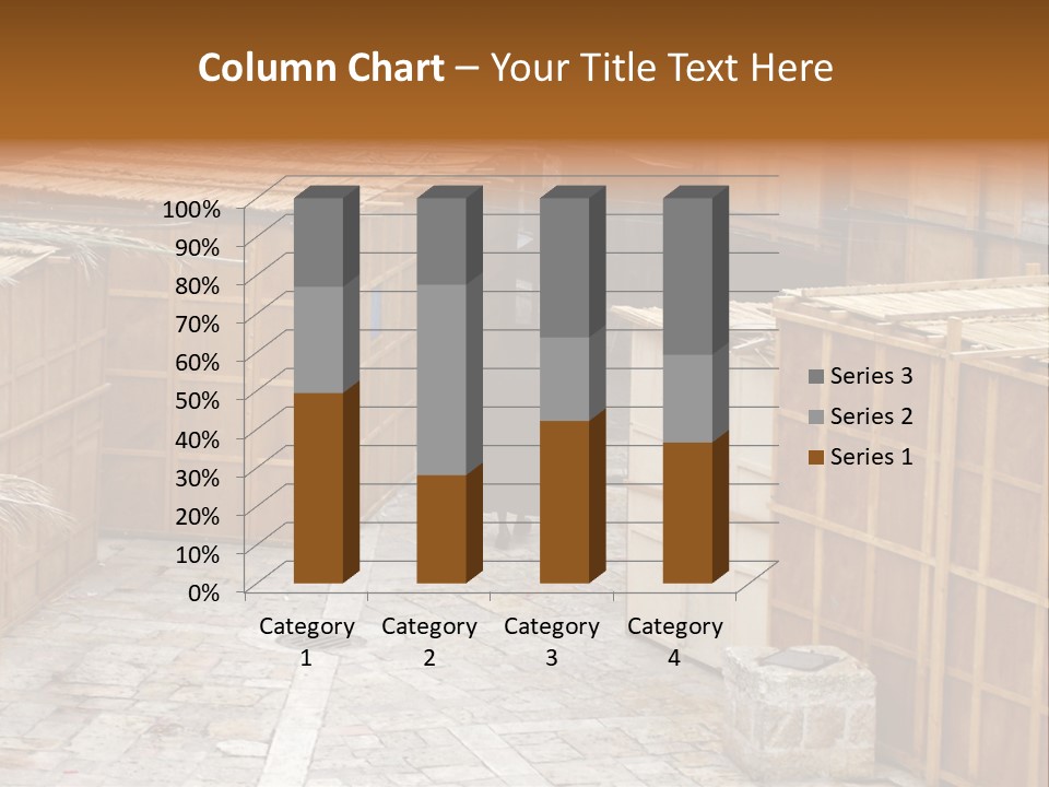 A Man Walking Through A Group Of Wooden Crates PowerPoint Template