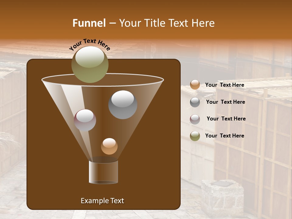 A Man Walking Through A Group Of Wooden Crates PowerPoint Template