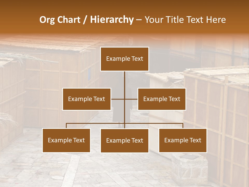A Man Walking Through A Group Of Wooden Crates PowerPoint Template