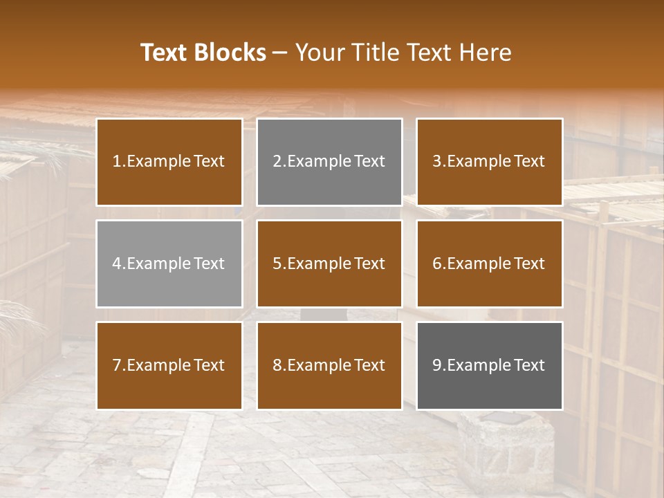 A Man Walking Through A Group Of Wooden Crates PowerPoint Template