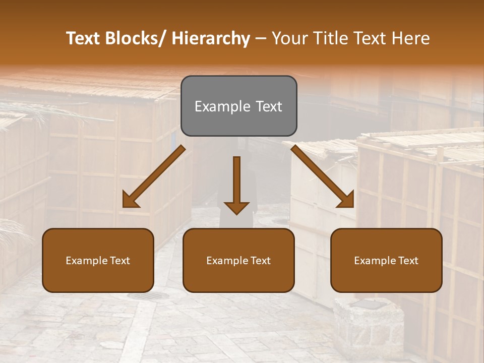 A Man Walking Through A Group Of Wooden Crates PowerPoint Template