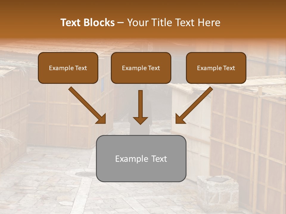 A Man Walking Through A Group Of Wooden Crates PowerPoint Template