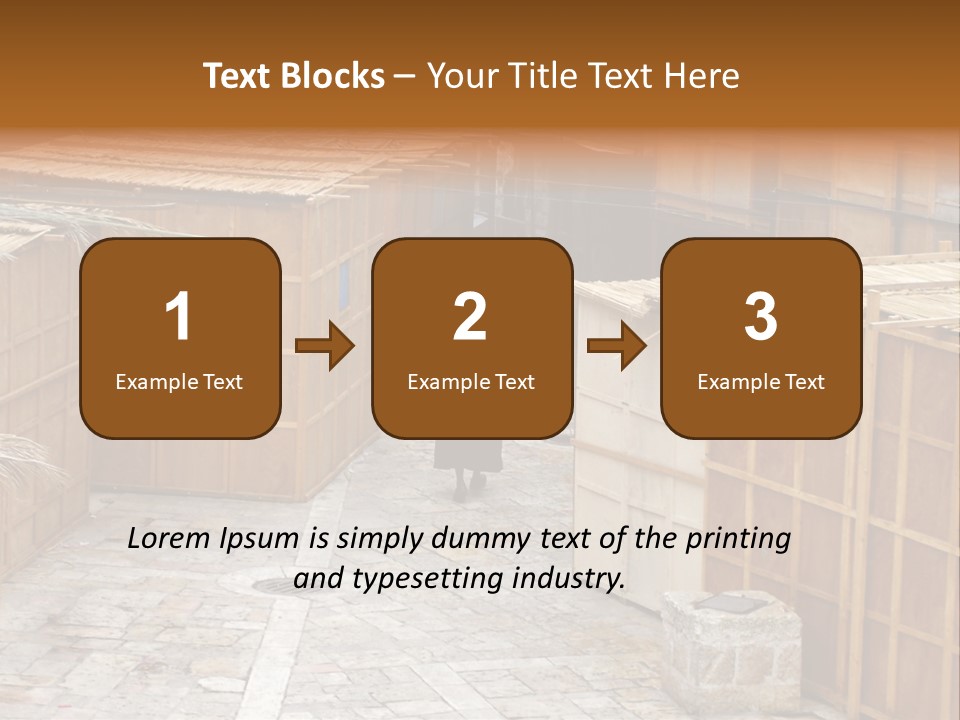 A Man Walking Through A Group Of Wooden Crates PowerPoint Template