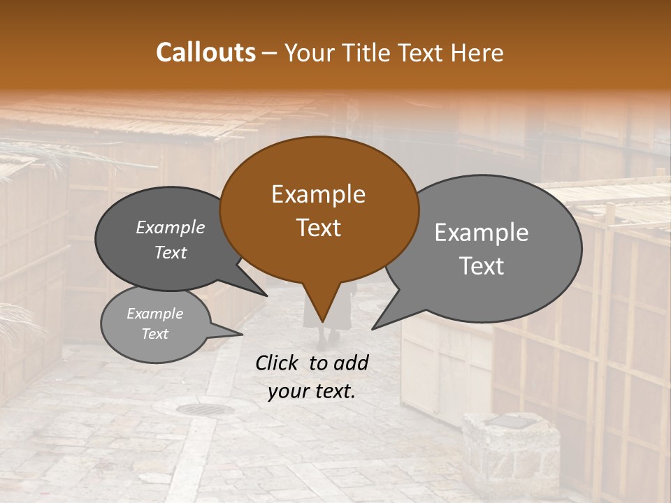 A Man Walking Through A Group Of Wooden Crates PowerPoint Template