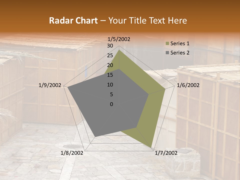 A Man Walking Through A Group Of Wooden Crates PowerPoint Template