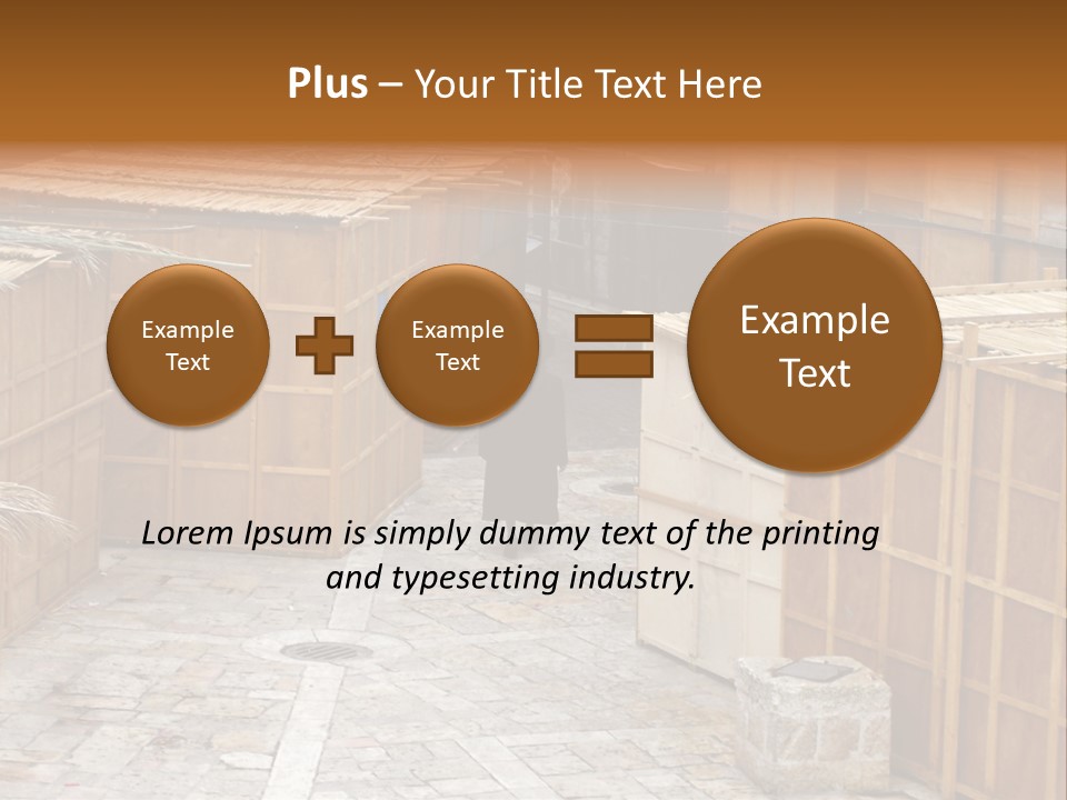 A Man Walking Through A Group Of Wooden Crates PowerPoint Template