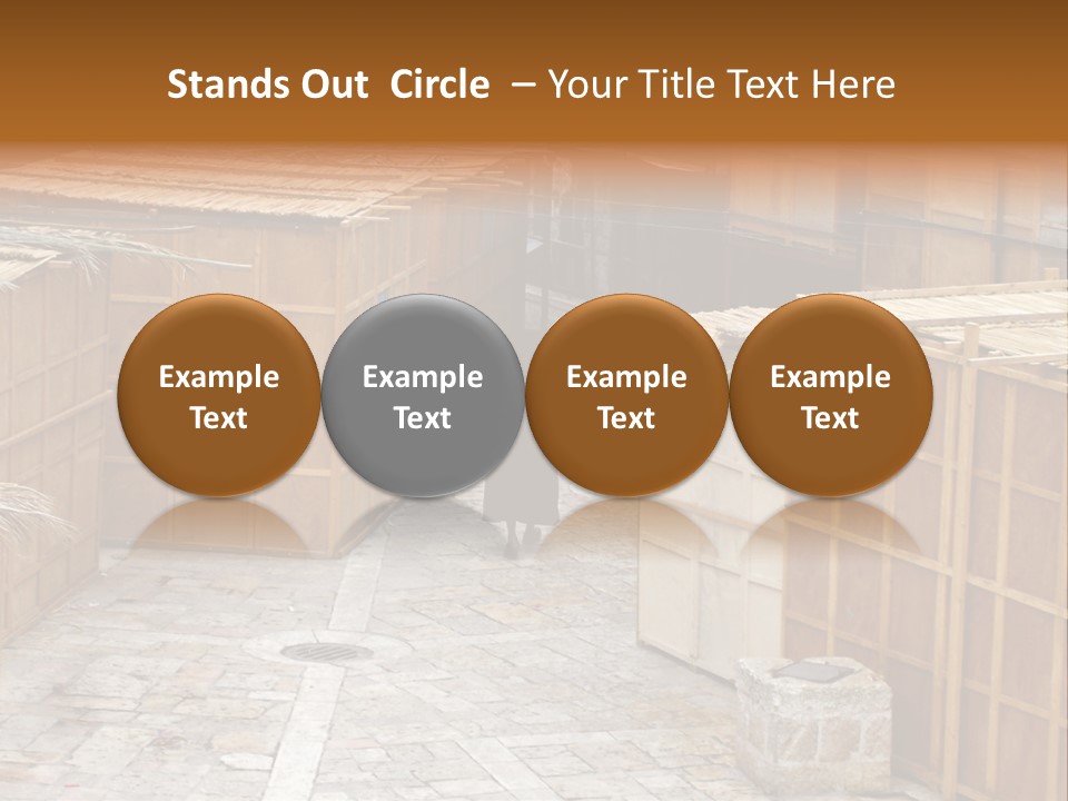 A Man Walking Through A Group Of Wooden Crates PowerPoint Template