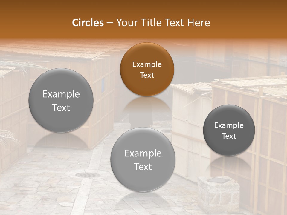 A Man Walking Through A Group Of Wooden Crates PowerPoint Template