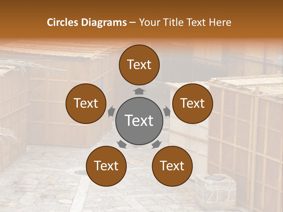 A Man Walking Through A Group Of Wooden Crates PowerPoint Template