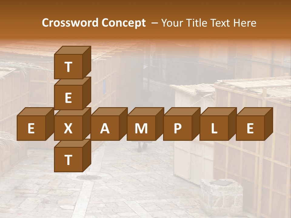 A Man Walking Through A Group Of Wooden Crates PowerPoint Template