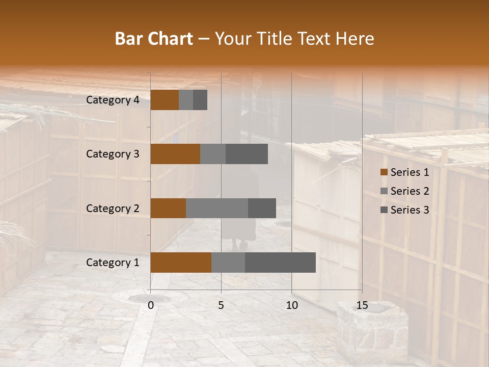 A Man Walking Through A Group Of Wooden Crates PowerPoint Template