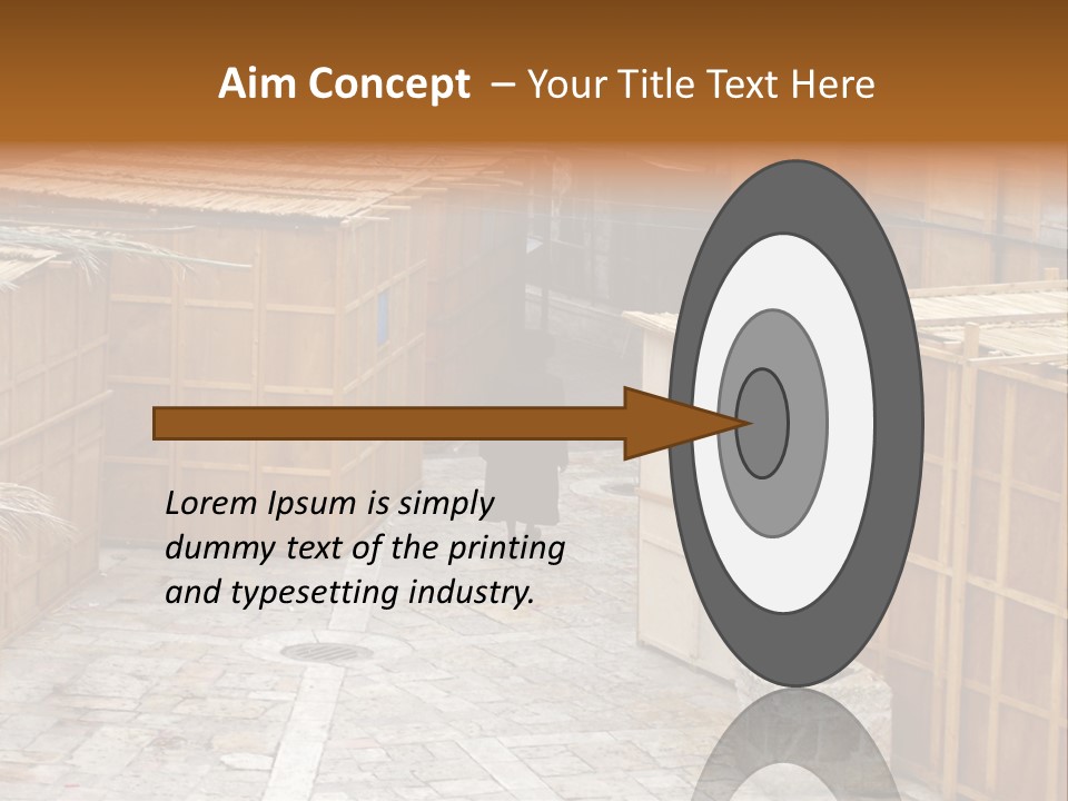 A Man Walking Through A Group Of Wooden Crates PowerPoint Template