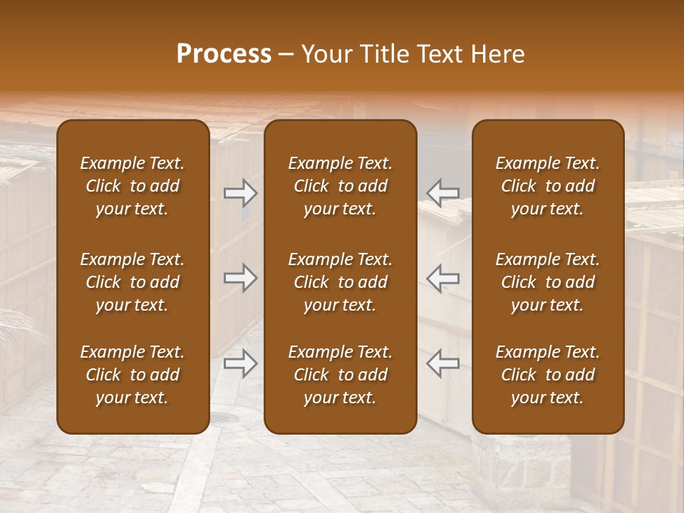 A Man Walking Through A Group Of Wooden Crates PowerPoint Template