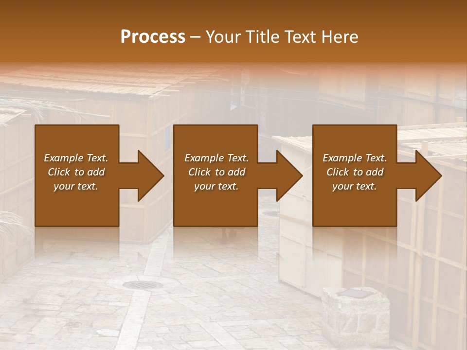 A Man Walking Through A Group Of Wooden Crates PowerPoint Template