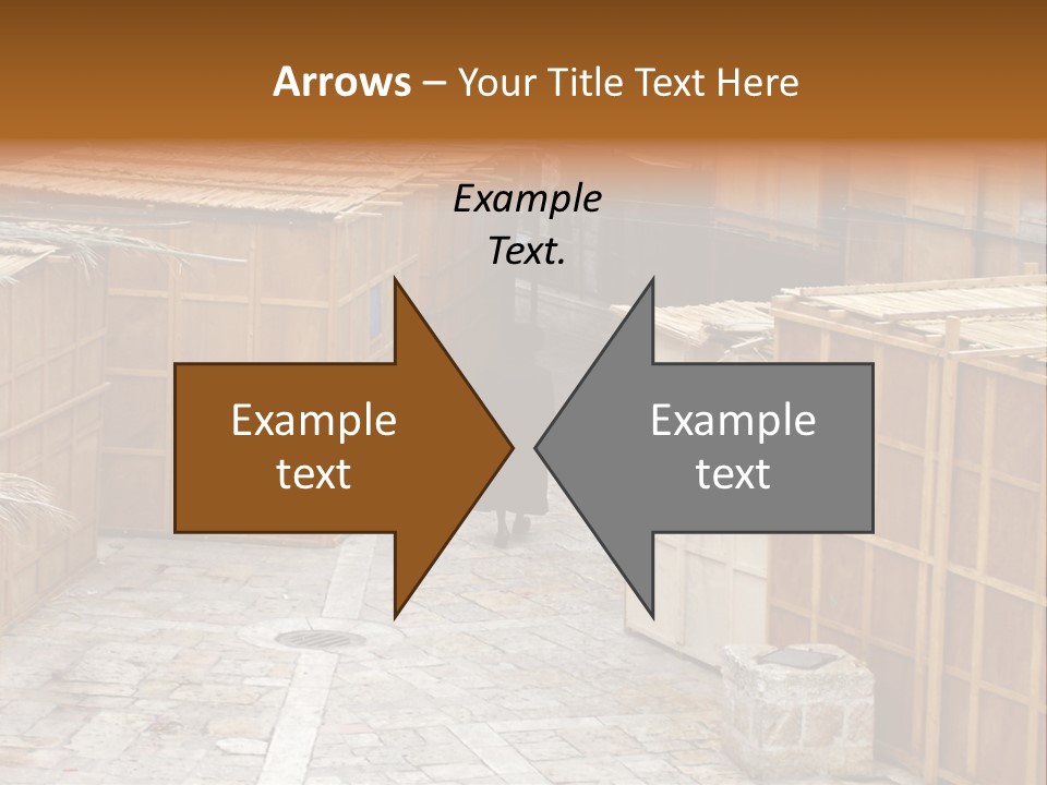 A Man Walking Through A Group Of Wooden Crates PowerPoint Template