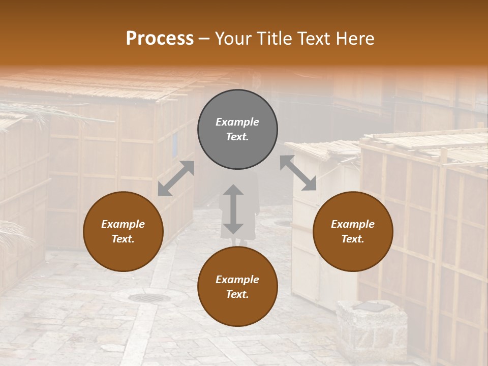 A Man Walking Through A Group Of Wooden Crates PowerPoint Template