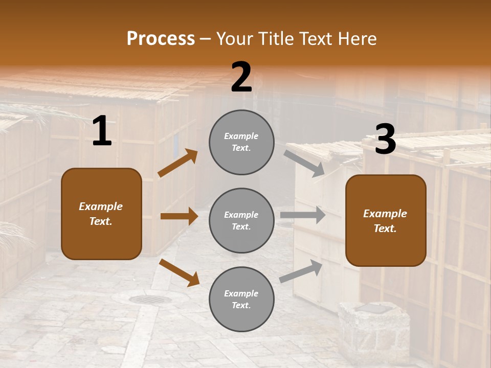 A Man Walking Through A Group Of Wooden Crates PowerPoint Template