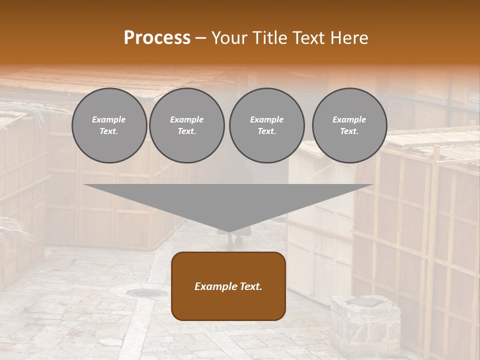 A Man Walking Through A Group Of Wooden Crates PowerPoint Template