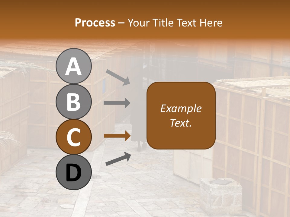 A Man Walking Through A Group Of Wooden Crates PowerPoint Template