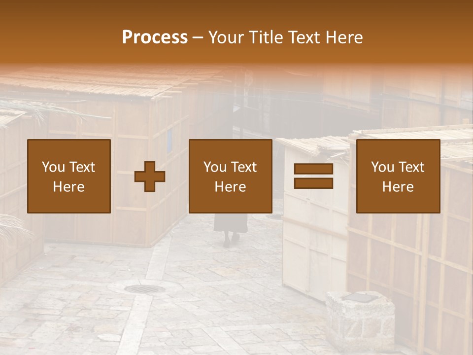 A Man Walking Through A Group Of Wooden Crates PowerPoint Template