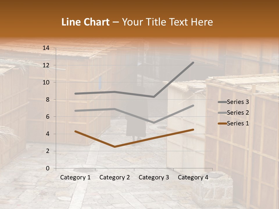 A Man Walking Through A Group Of Wooden Crates PowerPoint Template