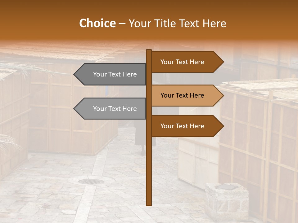 A Man Walking Through A Group Of Wooden Crates PowerPoint Template