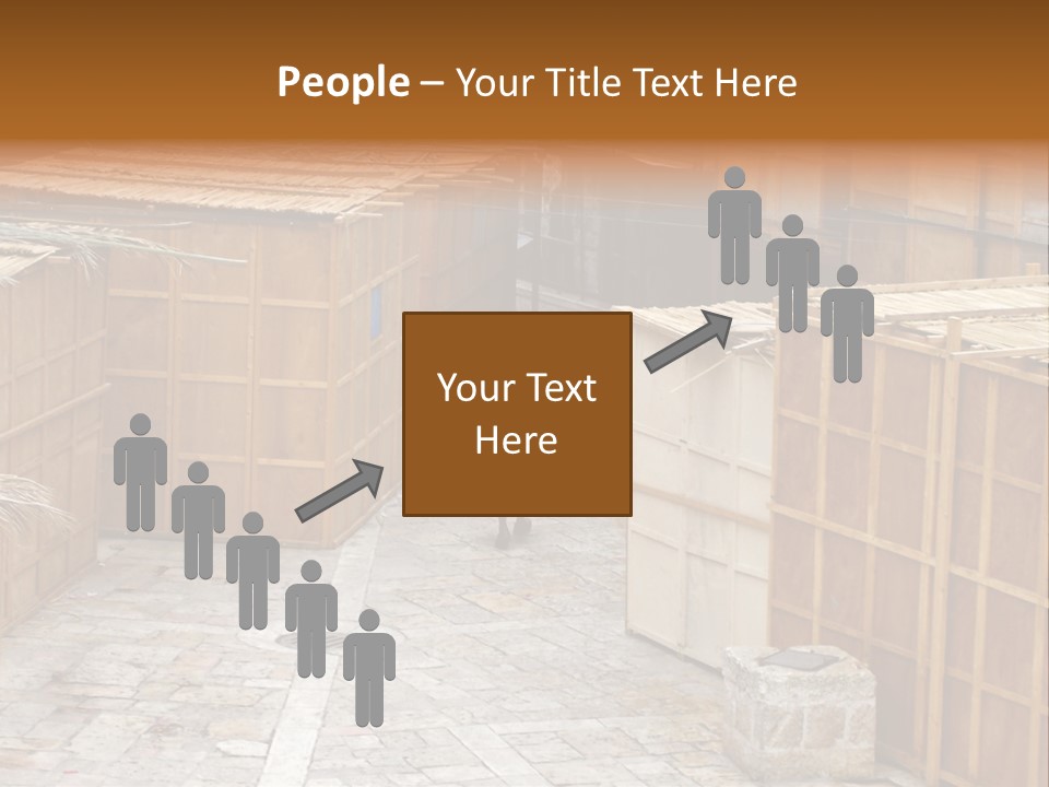 A Man Walking Through A Group Of Wooden Crates PowerPoint Template