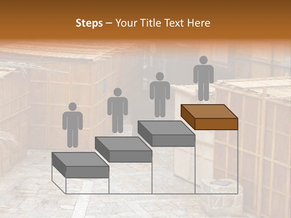 A Man Walking Through A Group Of Wooden Crates PowerPoint Template