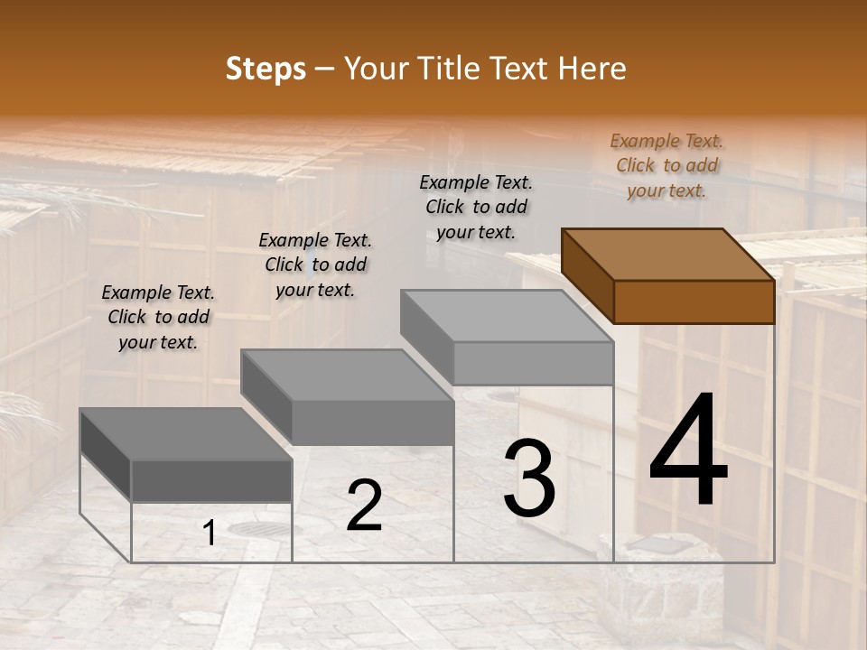 A Man Walking Through A Group Of Wooden Crates PowerPoint Template