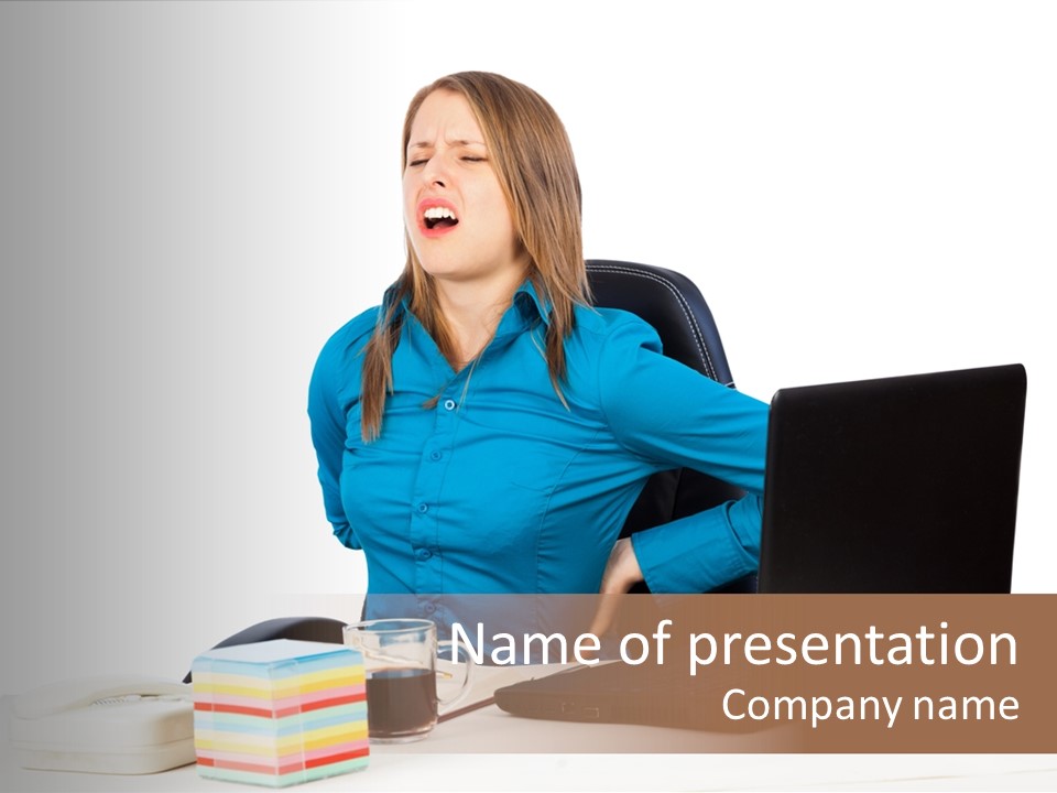 Caucasian Lady Suffer PowerPoint Template