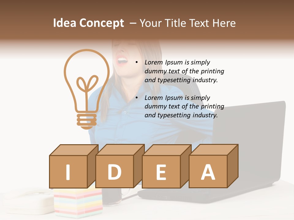 Caucasian Lady Suffer PowerPoint Template