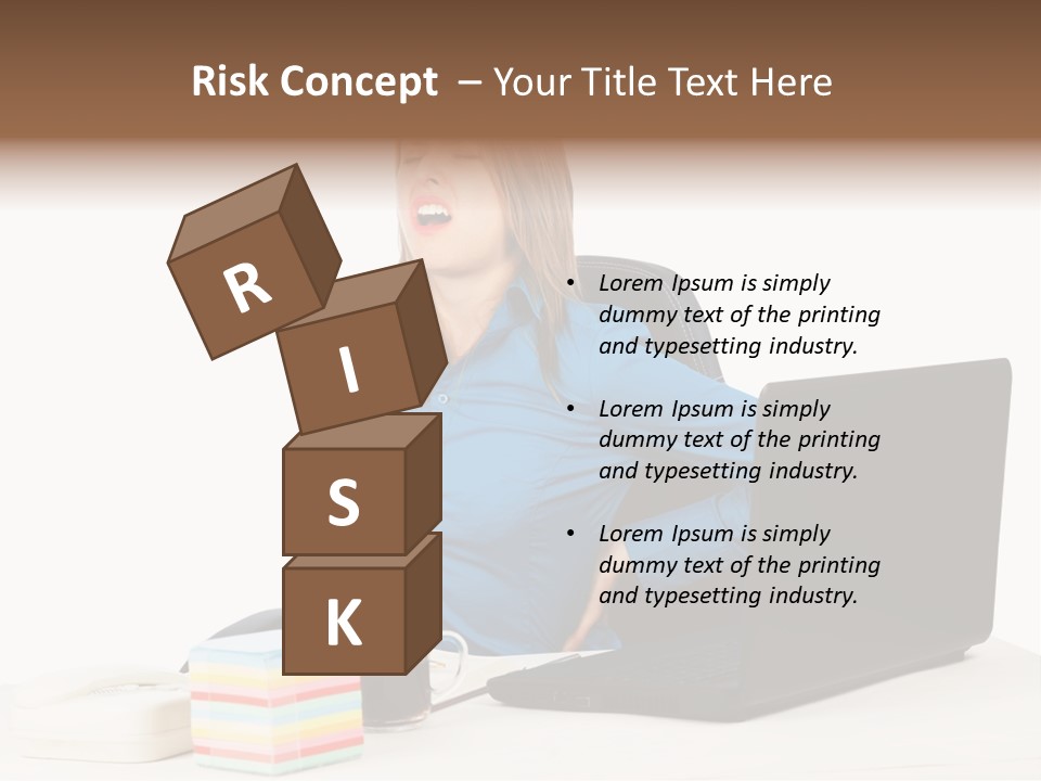 Caucasian Lady Suffer PowerPoint Template