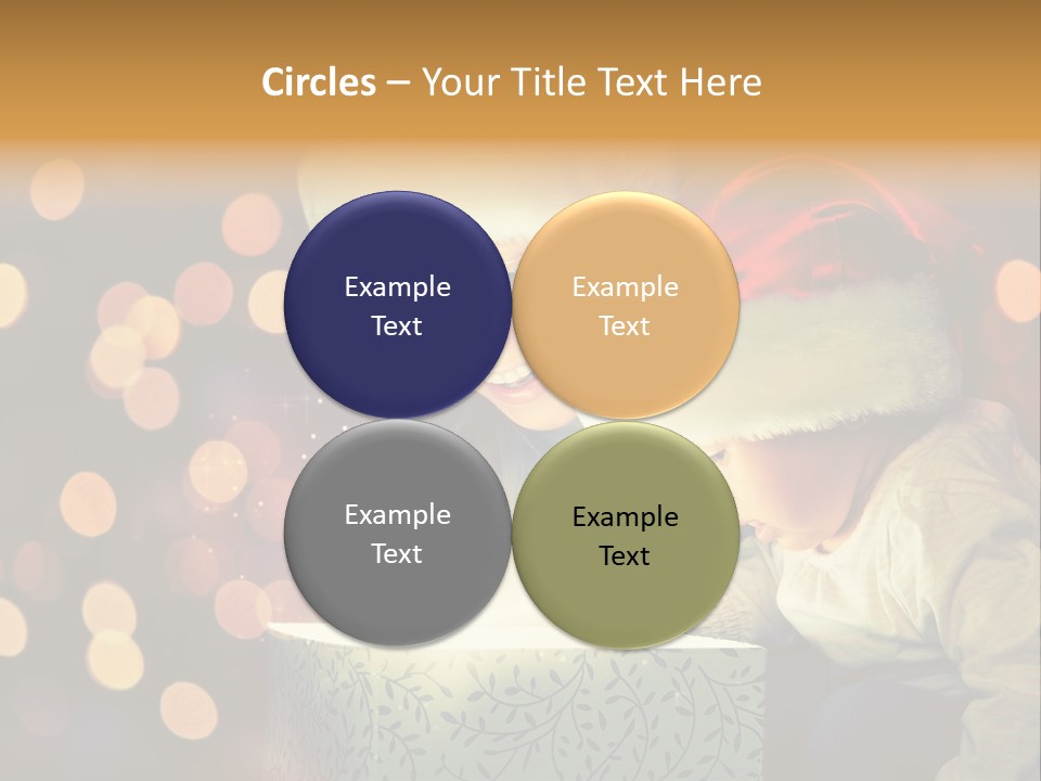 A Woman And A Child Are Looking At A Present PowerPoint Template