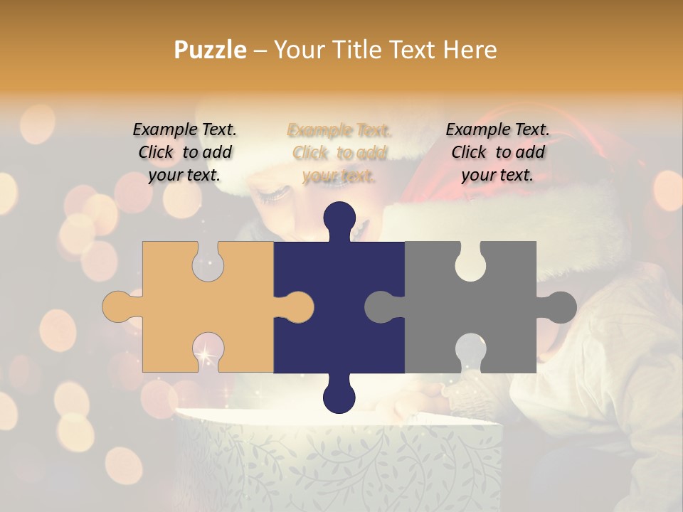 A Woman And A Child Are Looking At A Present PowerPoint Template