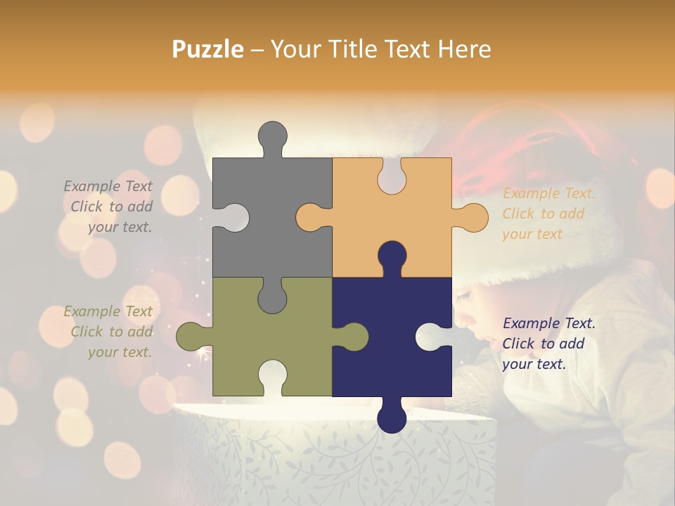 A Woman And A Child Are Looking At A Present PowerPoint Template