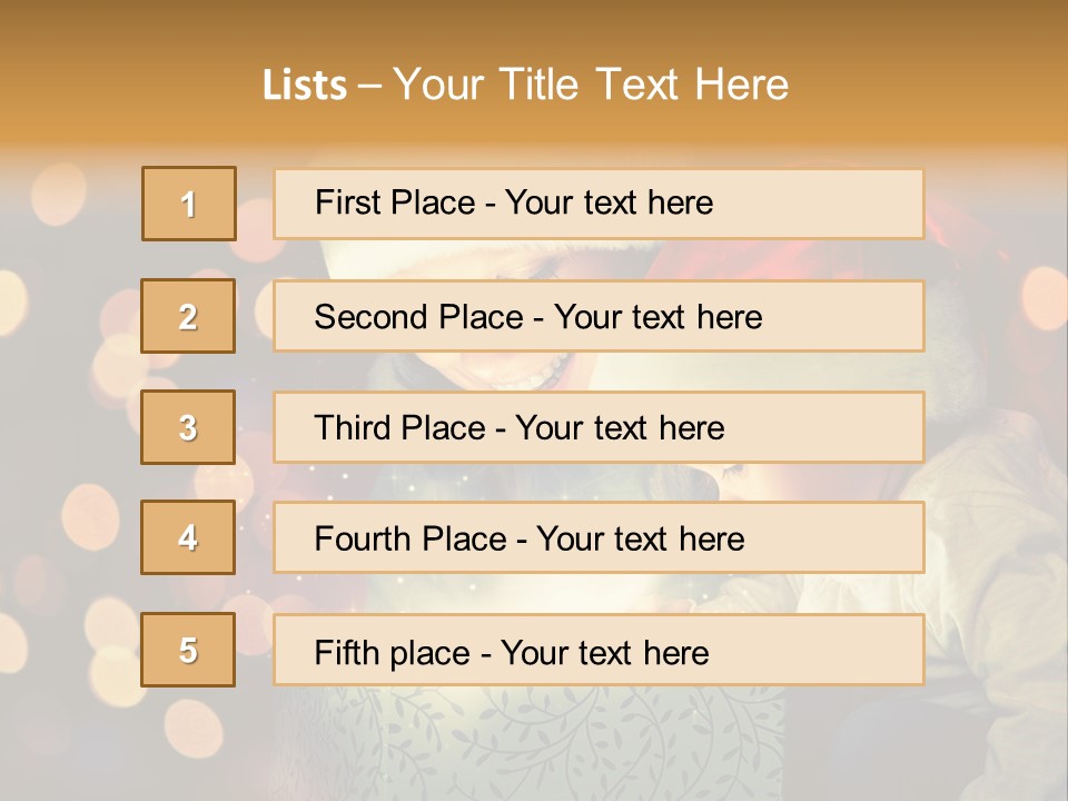 A Woman And A Child Are Looking At A Present PowerPoint Template