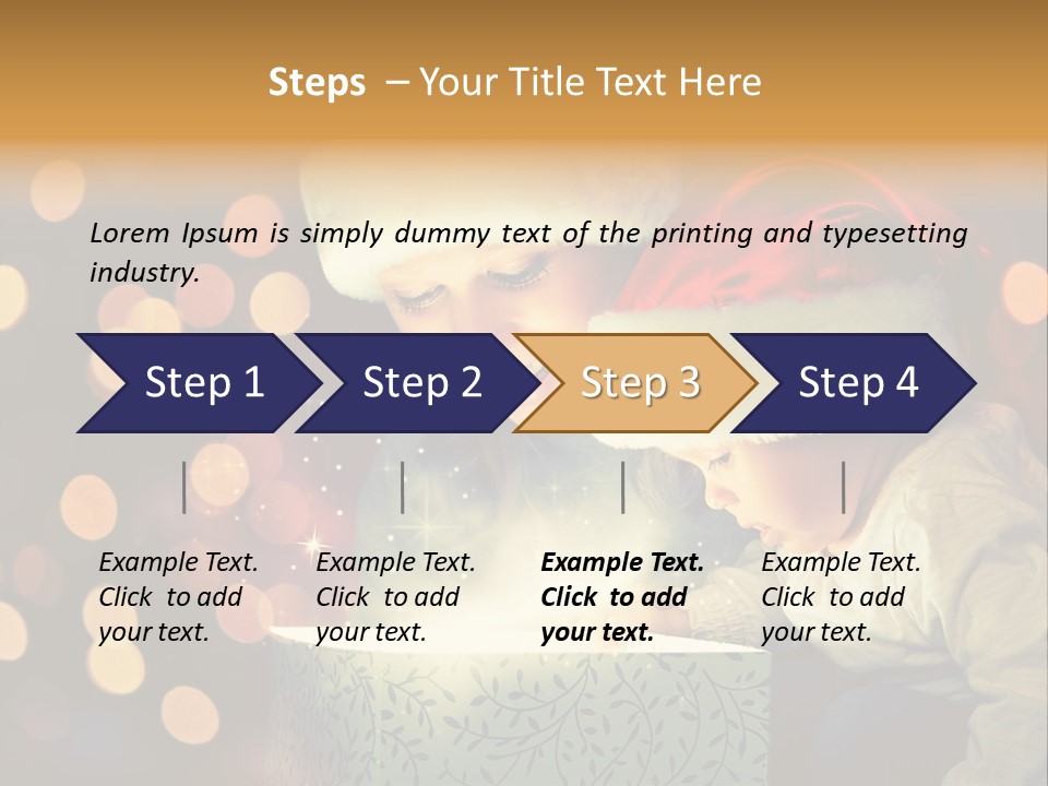 A Woman And A Child Are Looking At A Present PowerPoint Template