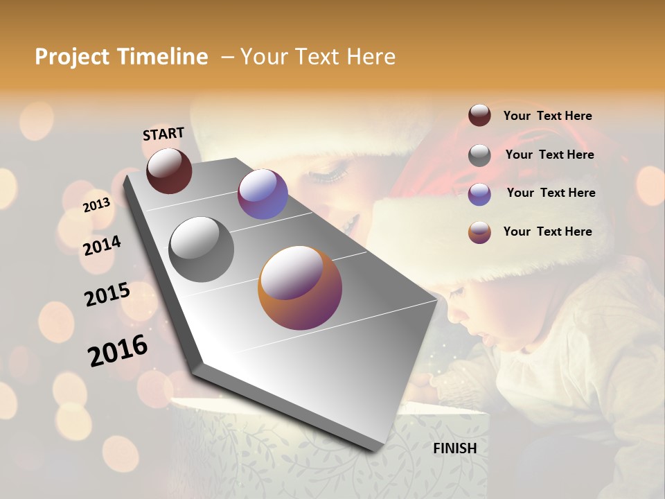 A Woman And A Child Are Looking At A Present PowerPoint Template