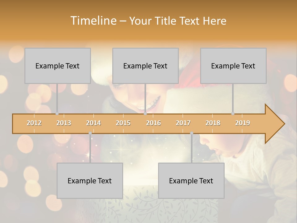 A Woman And A Child Are Looking At A Present PowerPoint Template