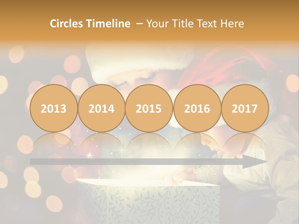 A Woman And A Child Are Looking At A Present PowerPoint Template