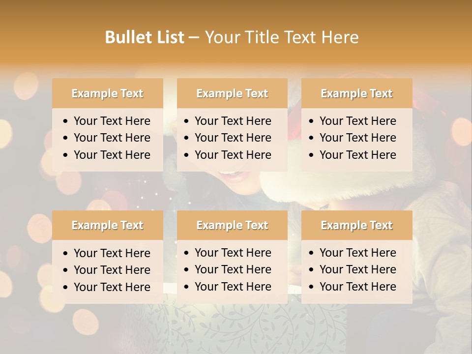 A Woman And A Child Are Looking At A Present PowerPoint Template