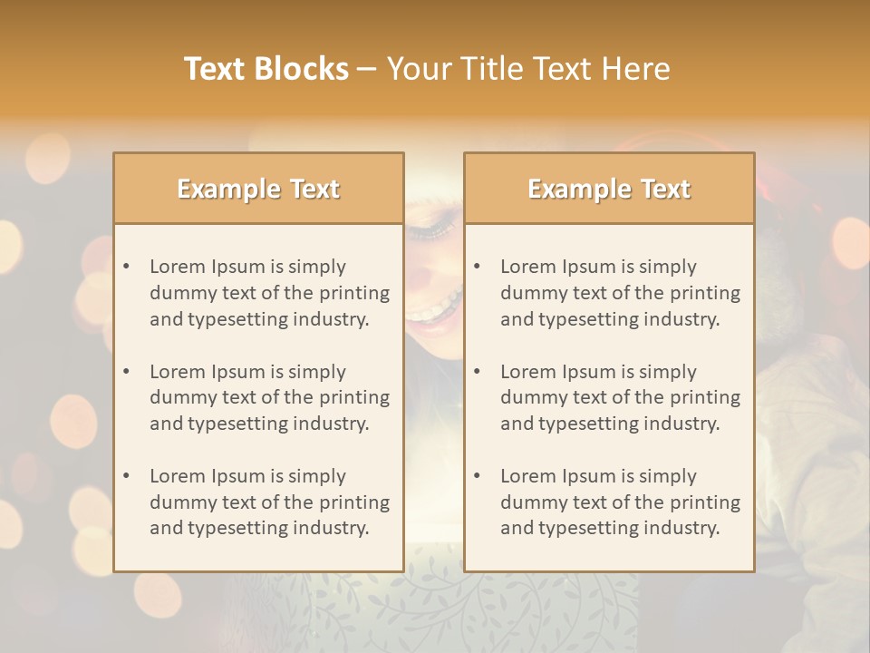 A Woman And A Child Are Looking At A Present PowerPoint Template