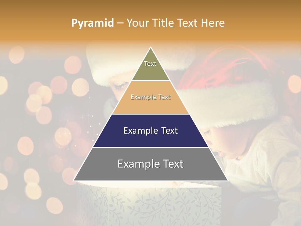 A Woman And A Child Are Looking At A Present PowerPoint Template