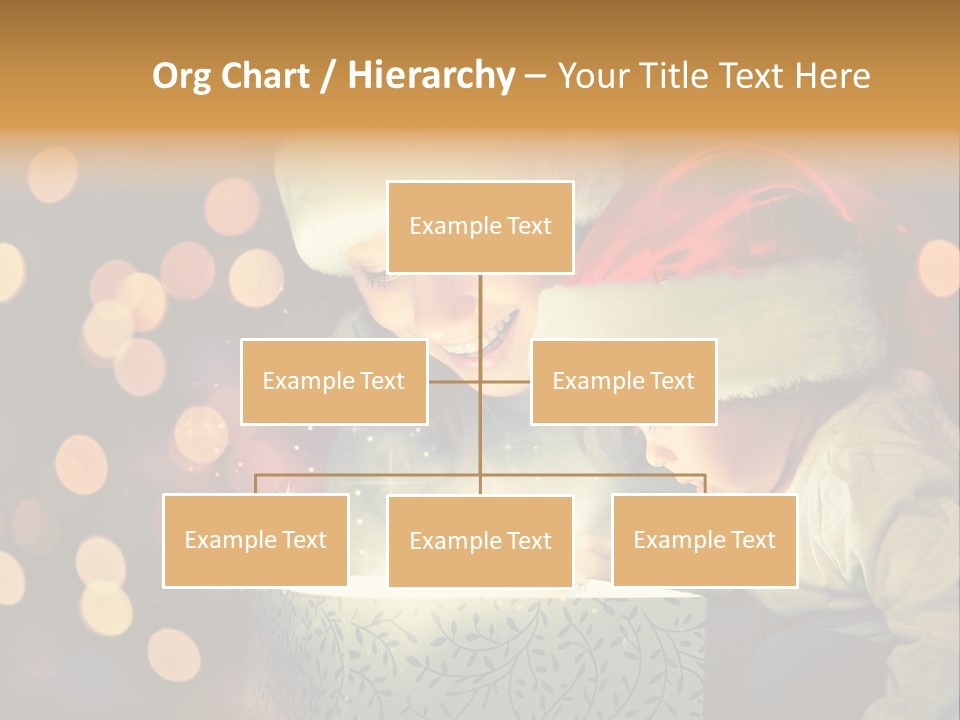 A Woman And A Child Are Looking At A Present PowerPoint Template