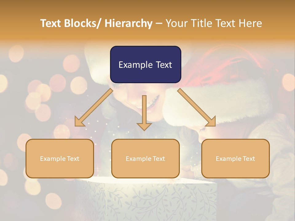 A Woman And A Child Are Looking At A Present PowerPoint Template