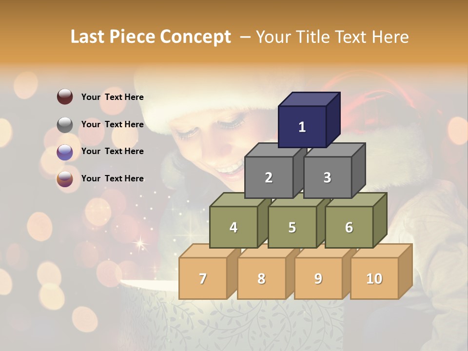 A Woman And A Child Are Looking At A Present PowerPoint Template