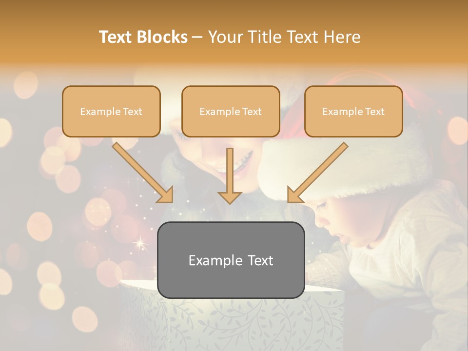 A Woman And A Child Are Looking At A Present PowerPoint Template