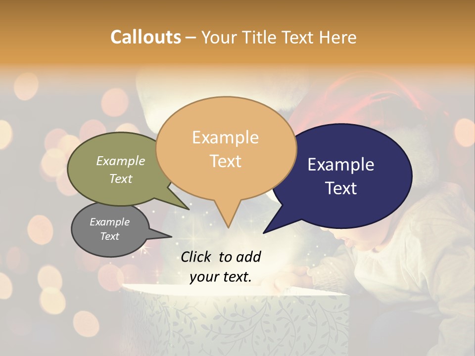 A Woman And A Child Are Looking At A Present PowerPoint Template
