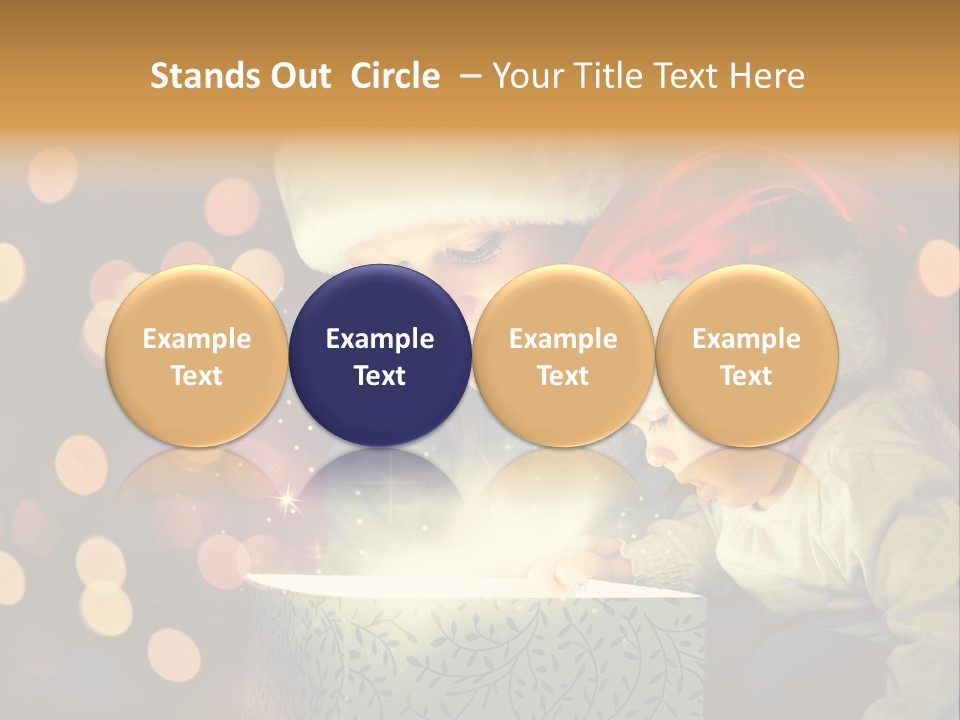 A Woman And A Child Are Looking At A Present PowerPoint Template